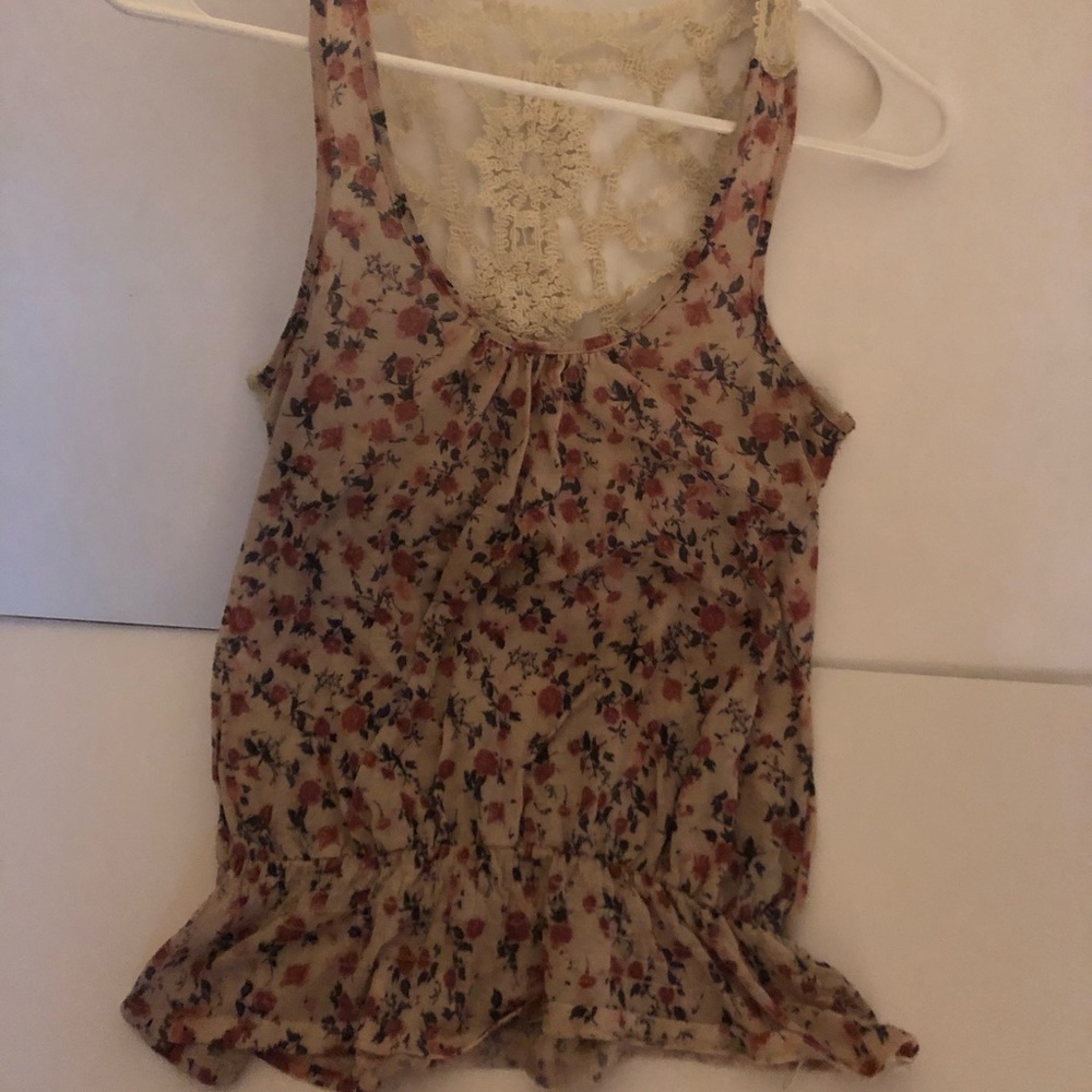 Rose and lace style blouse